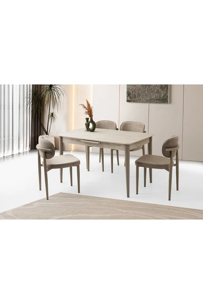 Madrid Masa, Perla Sandalye, Sidon, 130x80 ürün görseli