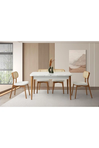 Argun Hg Masa, Kar Beyaz, 130x80 - Resim 5