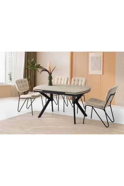 Steel Masa, Banky Sandalye, Sidon, 130x80 ürün görseli