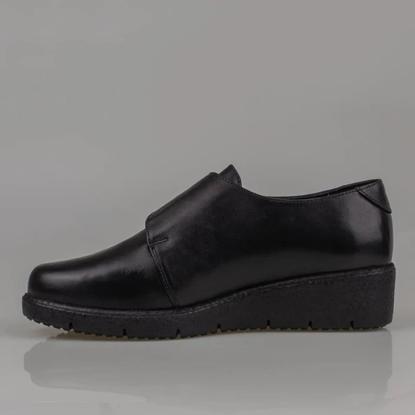 M2S Siyah Ultra Hafif Hakiki Deri Kadın Comfort Ayakkabı - 3