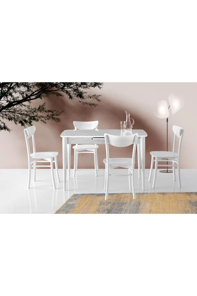 Madrid Hg Masa, Kapalı Alman Sandalye, Marmo, 120x70 ürün görseli