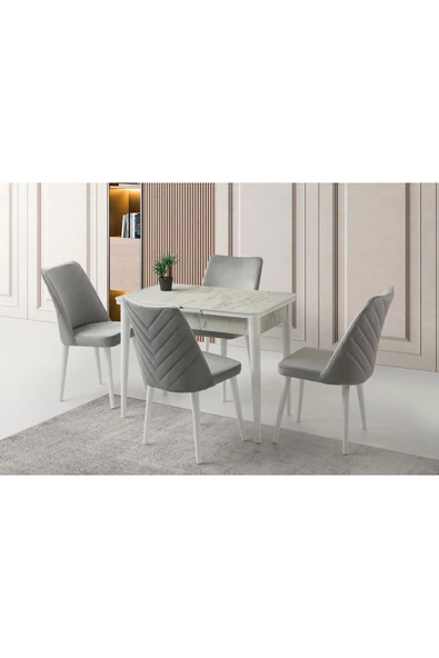 Rüzgar Hg Masa, Tilya Sandalye, Marmo, 100x60 ürün görseli