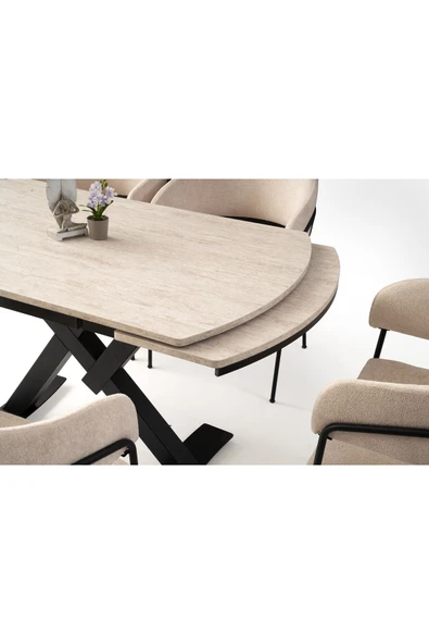 Steel Masa, Kardelen Sandalye, Sidon, 130x80 - Resim 7