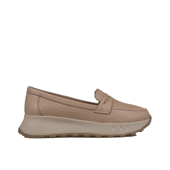 Trend Adımlar Krem Kadın Ortopedik Hakiki Deri Comfort Babet - 2