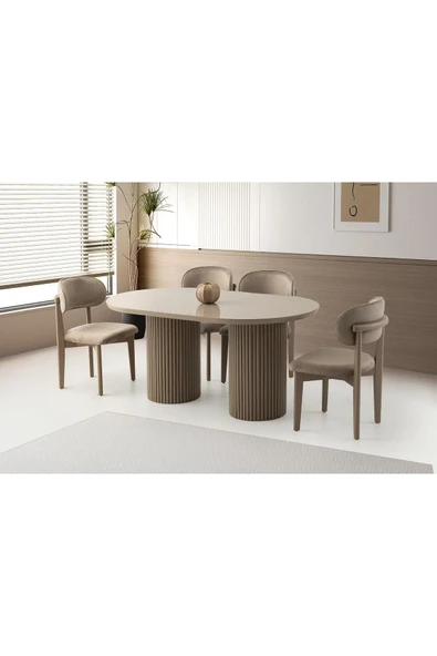 Azura Masa, Verda Sandalye, Cappicino, 160x90 ürün görseli