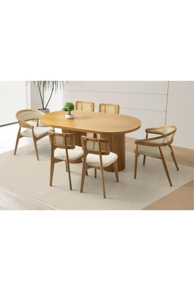 Azura Masa, Hazel&zion Sandalye, Natural, 160x90 ürün görseli