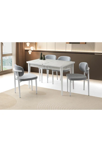 Rüzgar Hg Masa, Perla Sandalye, Marmo, 120x70 ürün görseli