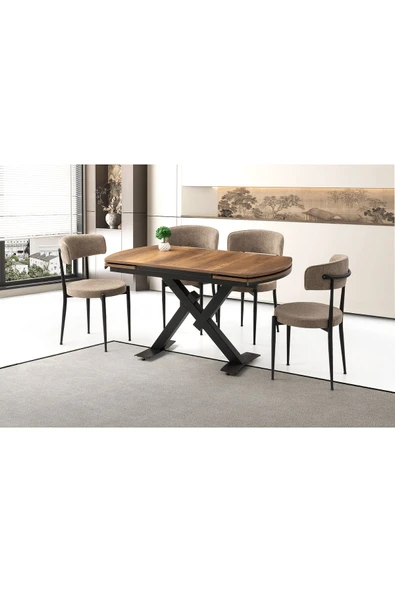 Steel Masa, Armoni Sandalye, Dışbudak, 130x80 ürün görseli