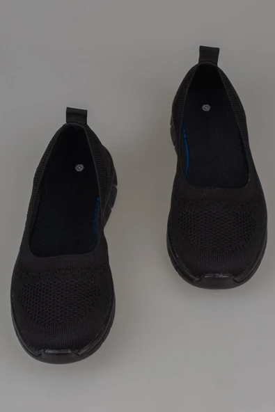 M2S Siyah Sisu Kadın Ultra Hafif Esnek Spor Babet - Resim 4