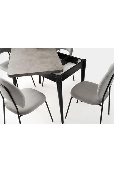 Rotary Masa, Clarus Sandalye, Retro Gümüş, 100x65 - Resim 5