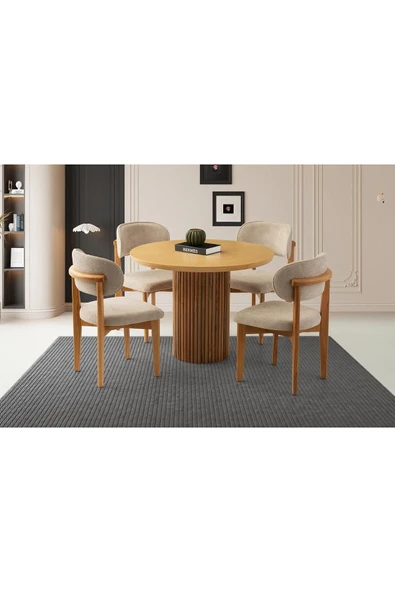 Eksen Masa, Umay Sandalye, Natural, 100x100 ürün görseli