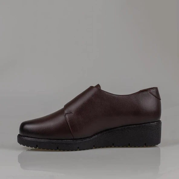 M2S Kahverengi Ultra Hafif Hakiki Deri Kadın Comfort Ayakkabı - 3