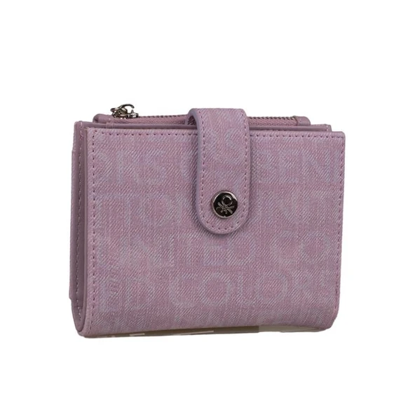 Benetton Lila Monogram Eskitme Kadın Kartlık Cüzdan BNT 1310 ürün görseli