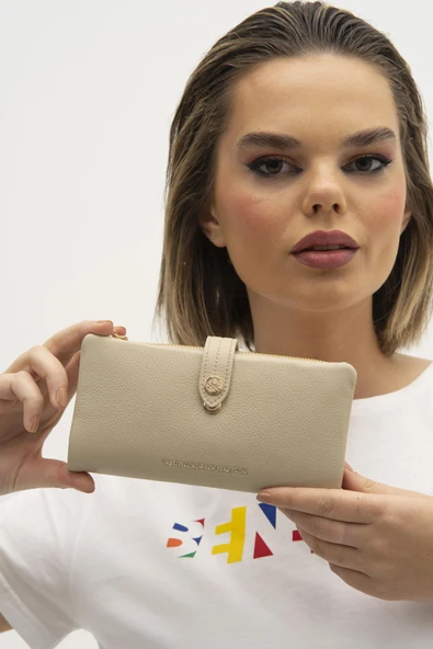 Benetton Kum Kadın Deri Yumuşak Geniş Cüzdan BNT 1241 - 2