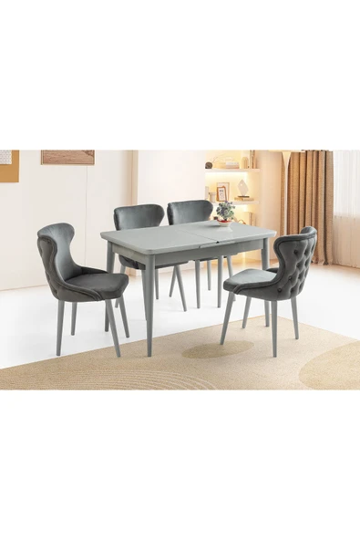 Rüzgar Hg Masa, Inci Sandalye, Açık Gri, 120x70 ürün görseli