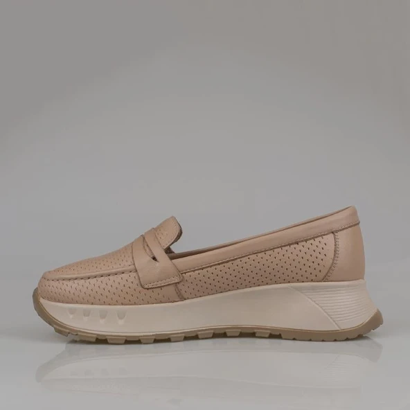 Trend Adımlar Krem Kadın Ortopedik Hakiki Deri Comfort Babet - 3