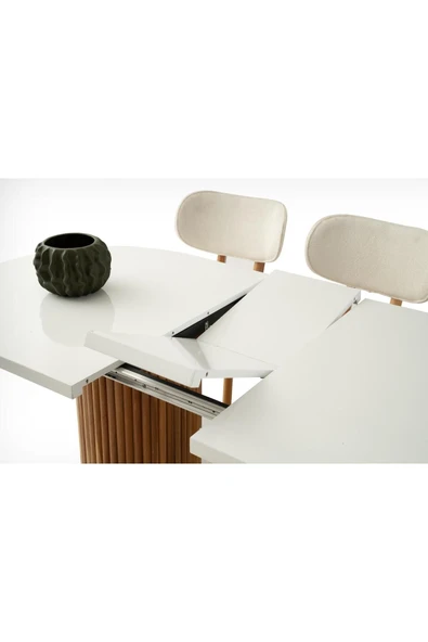 Truva Masa, Sirius Sandalye, Beyaz, 160x90 - Resim 4