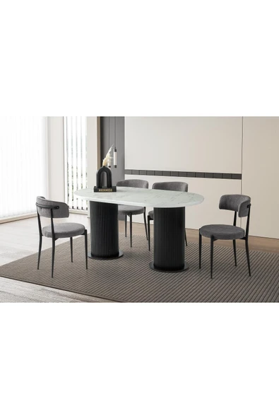 Azura Masa, Armoni Sandalye, Marmo, 160x90 ürün görseli