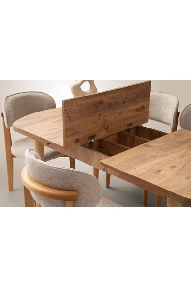 Mono Kaşıklıklı Masa, Dışbudak, 140x80 - Resim 3