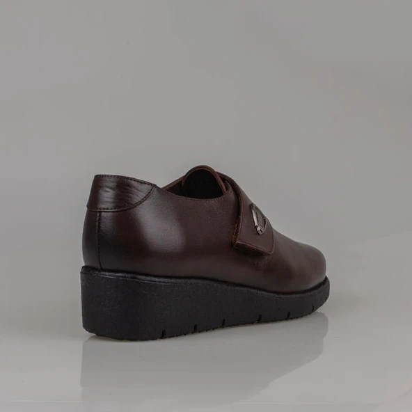 M2S Kahverengi Ultra Hafif Hakiki Deri Kadın Comfort Ayakkabı - 4