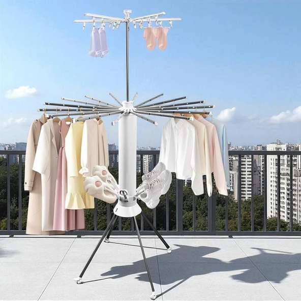 Çamaşır Kurutma Askısı (2 Katlı - Ayakkabı Tutacağı Dahil) - 3