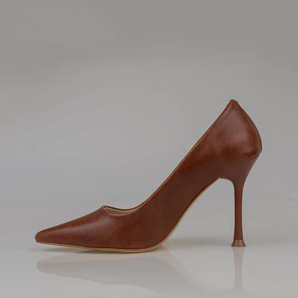 Trend Adımlar Taba Kadın Düz Deri Stiletto - Resim 2