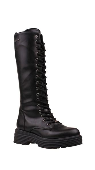 Pierre Cardin Siyah Bağcıklı Kadın Postal Çizme PC-52444 - Resim 2