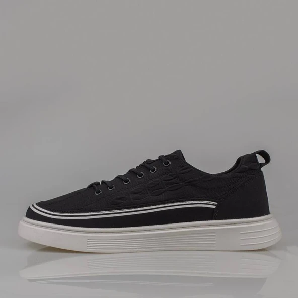 M2S Siyah Giza Lastikli Erkek Sneaker - 3