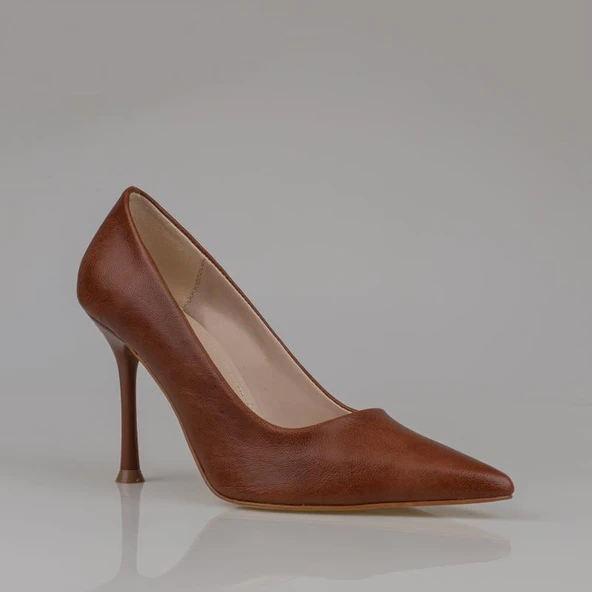 Trend Adımlar Taba Kadın Düz Deri Stiletto - Resim 4