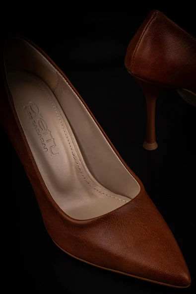 Trend Adımlar Taba Kadın Düz Deri Stiletto - Resim 5