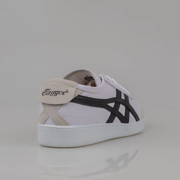 Tayger Beyaz-Siyah Hakiki Deri Unisex Sneaker - Resim 4