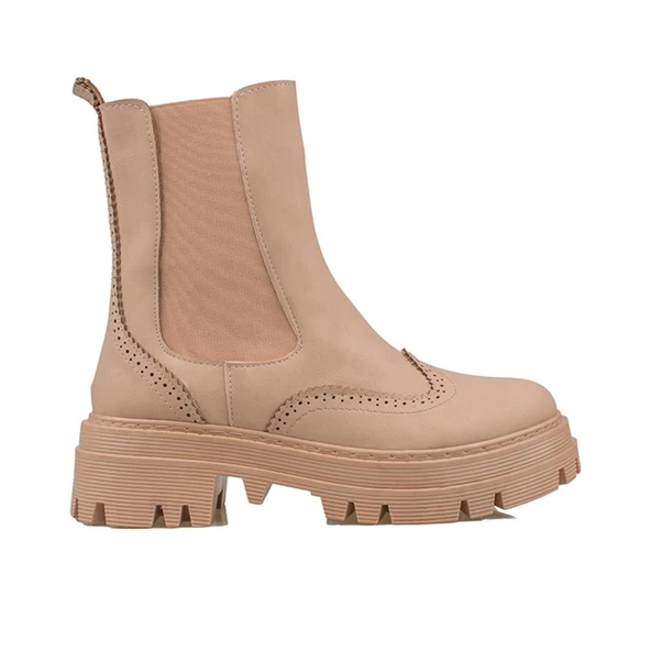 Trend Adımlar Krem Bloom Kalın Taban Kadın Casual Bot ürün görseli