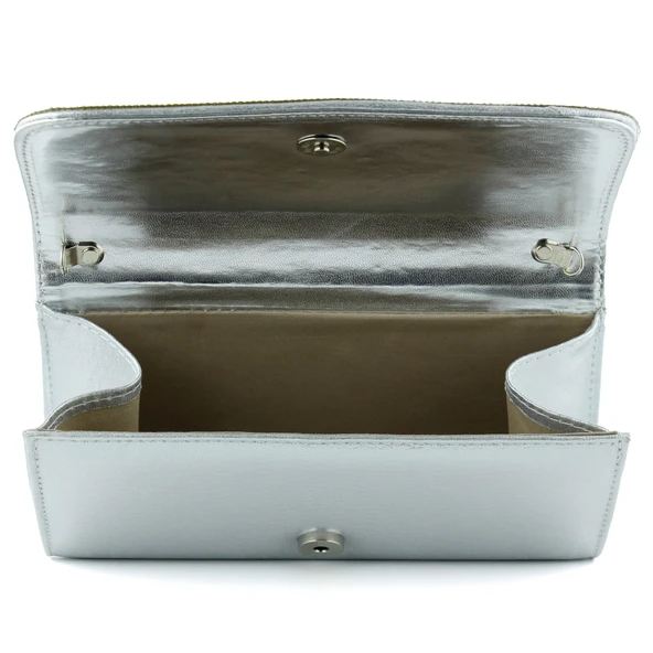 Erkan Saçmacı Lame Degrade Kristal Taşlı Zincir Askılı Manyetik Kapaklı Abiye El Çantası - 4