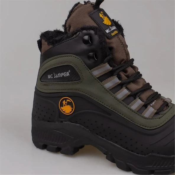 Trend Adımlar Haki Kalın Taban Unisex Trekking Bot - Resim 3