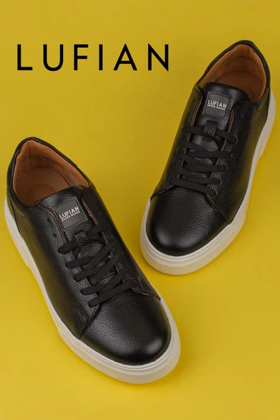 Lufian Siyah Tommy Erkek Deri Sneaker - Resim 6