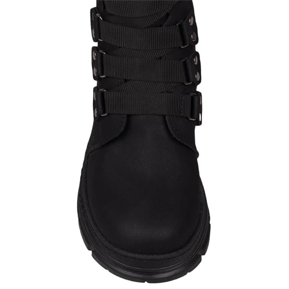 Trend Adımlar Siyah Martina Kadın Yünlü Kauçuk Bot - Resim 6