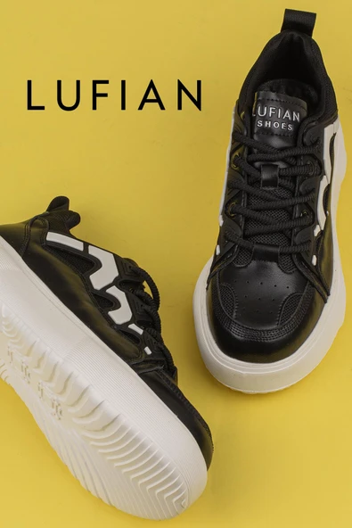 Lufian Siyah Jake Erkek Deri Sneaker - Resim 6