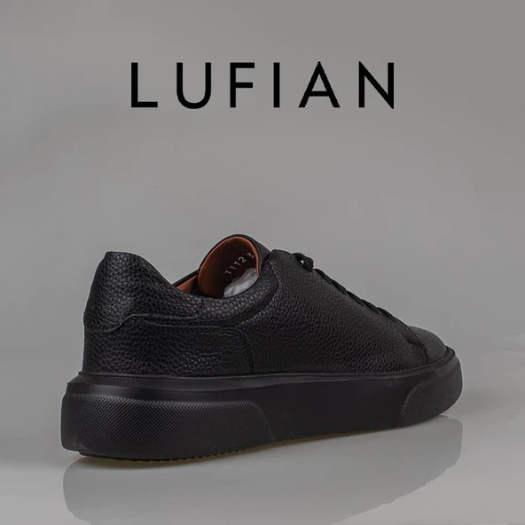 Lufian Siyah Mat Tommy Erkek Deri Sneaker - Resim 4