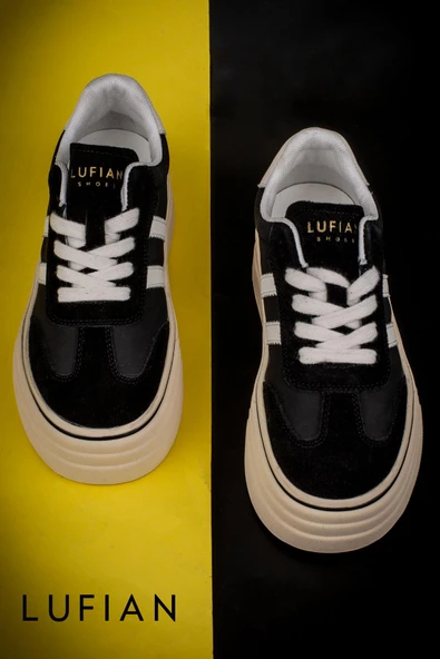 Lufian Siyah Angela Kadın Kalın Taban Sneaker - Resim 5