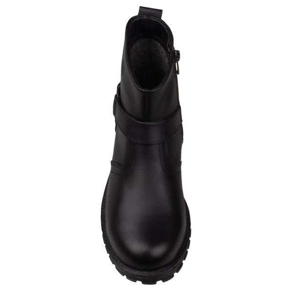 Trend Adımlar Siyah Hakiki Deri Unisex Bot - Resim 4