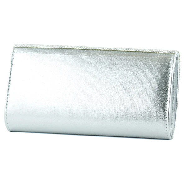 Erkan Saçmacı Lame Kristal Taşlı Zincir Askılı Manyetik Kapaklı Abiye El Çantası - 3