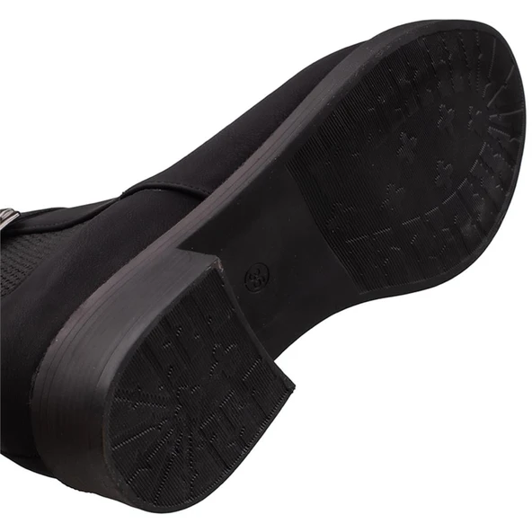 Trend Adımlar Siyah Kemerli Casual Kadın Chelsea Bot - Resim 5