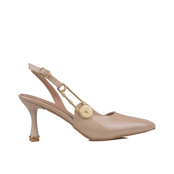 Trend Adımlar Ten Kadın Rugan Kemerli Klasik Ayakkabı ürün görseli