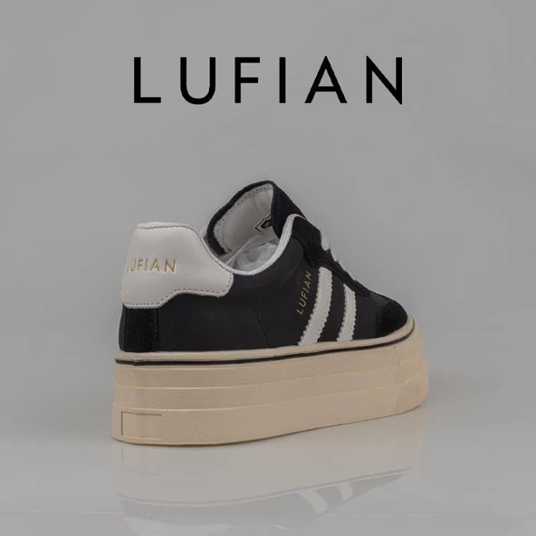 Lufian Siyah Angela Kadın Kalın Taban Sneaker - Resim 4