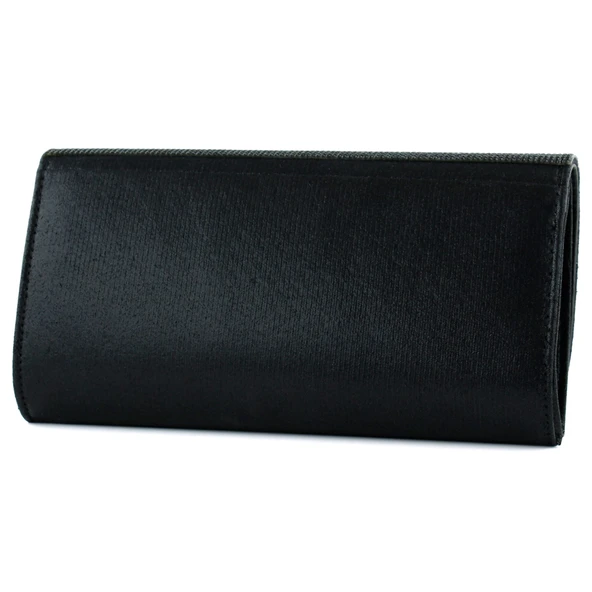 Erkan Saçmacı Siyah Kristal Taşlı Zincir Askılı Manyetik Kapaklı Abiye El Çantası - 3