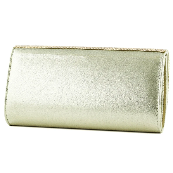 Erkan Saçmacı Dore Kristal Taşlı Zincir Askılı Manyetik Kapaklı Abiye El Çantası - 3