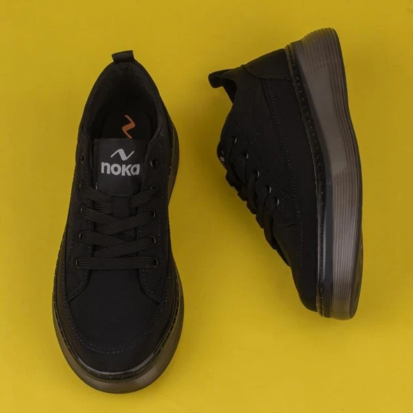 M2S Siyah Soho Unisex Kot Sneaker - Resim 5