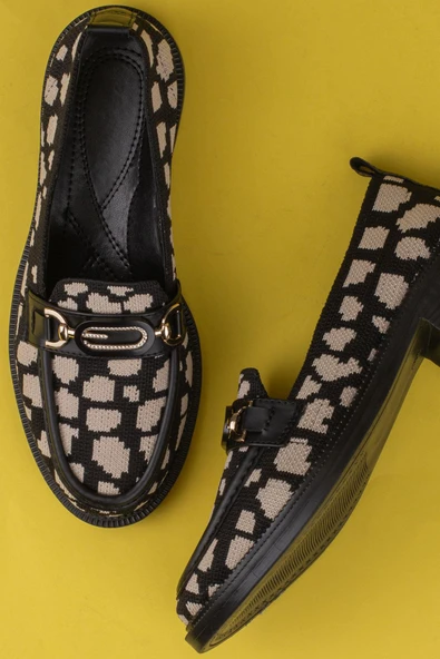 Trend Adımlar Siyah Dokuma Tekstil Kadın Yazlık Casual Ayakkabı - 6