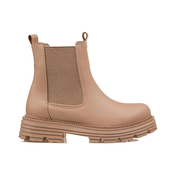 Trend Adımlar Sütlü Kahve Kalın Taban Kadın Chelsea Bot ürün görseli