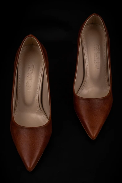 Trend Adımlar Taba Kadın Düz Deri Stiletto - Resim 6